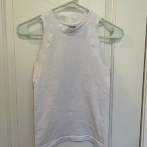 Athleta White Razorback Workout Stretch Tank
